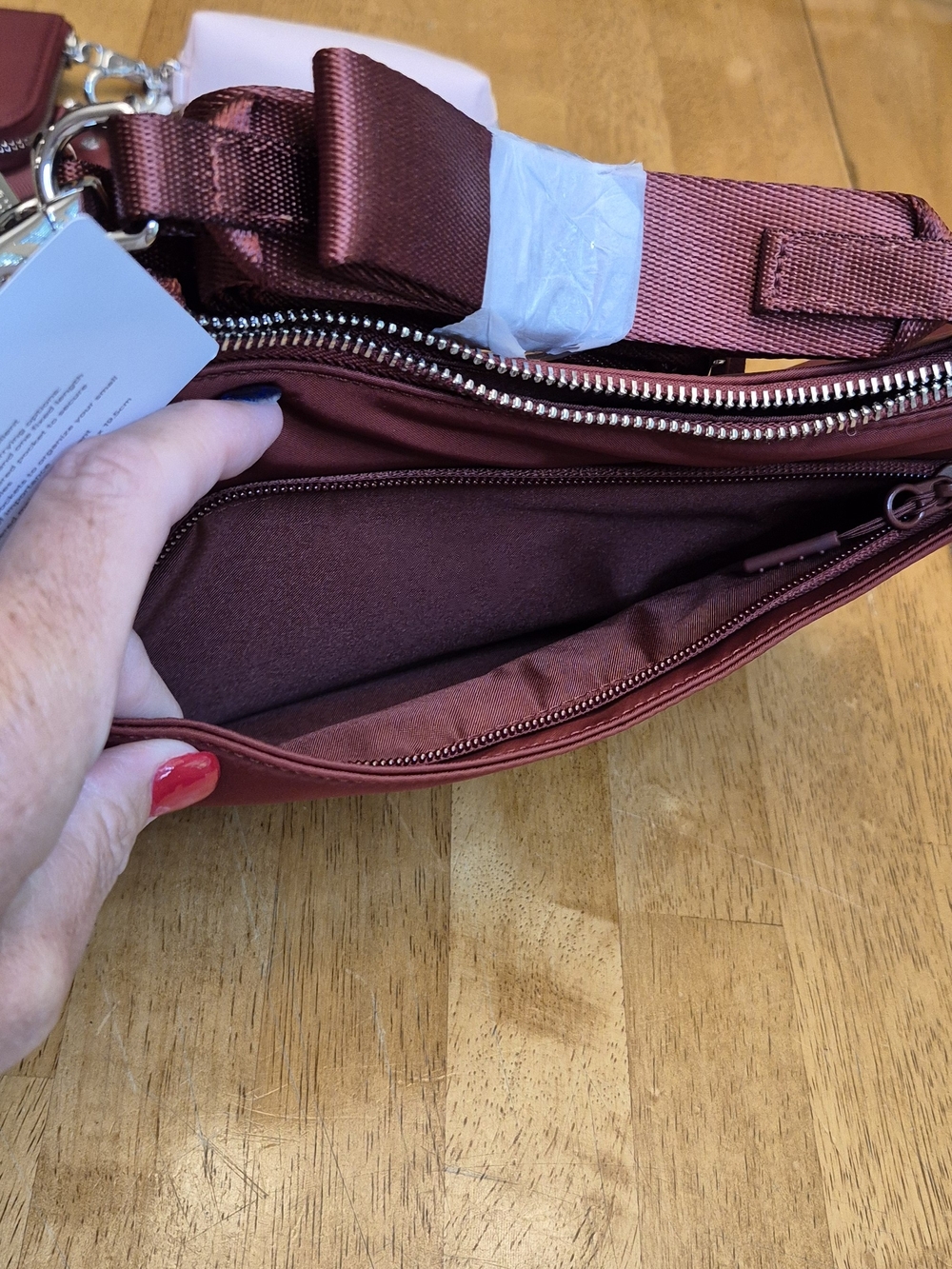 Lululemon City Essentials Cranberry Charm shoulder bag And Wallet Wristlet Set - Picture 5 of 11